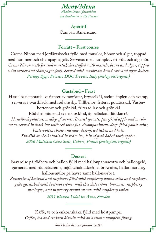 Menyn./The menu. Layout: Ylva.