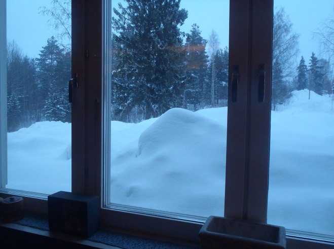 Utsikt från rummet nedanför köket – före.