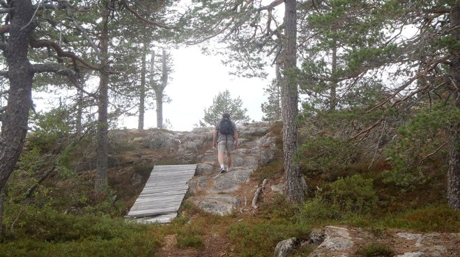 Sista stegen fram till stugan