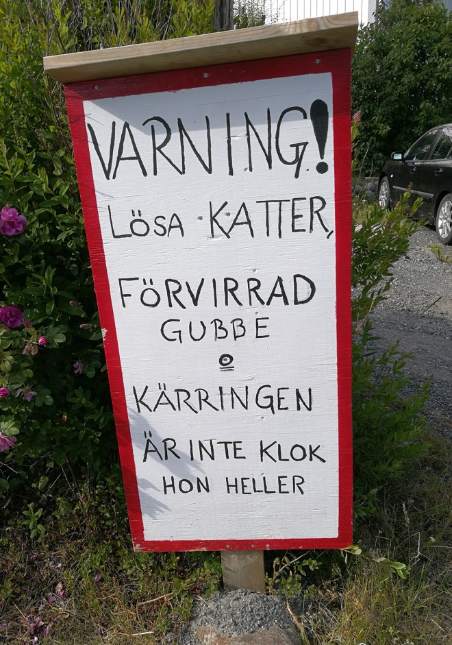 Varningsskylt.