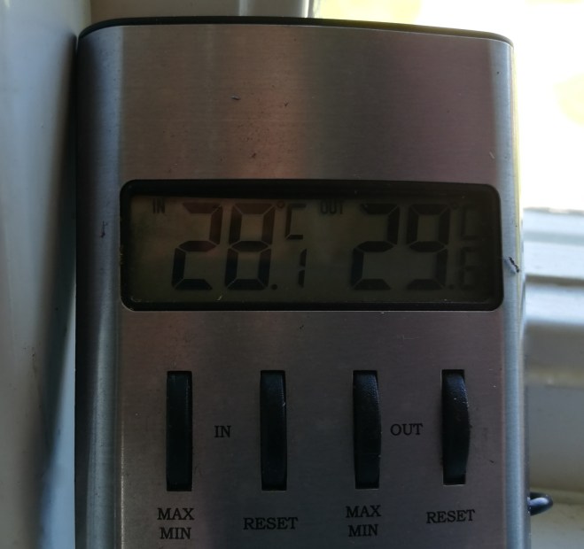 Inne- och utetemperatur.