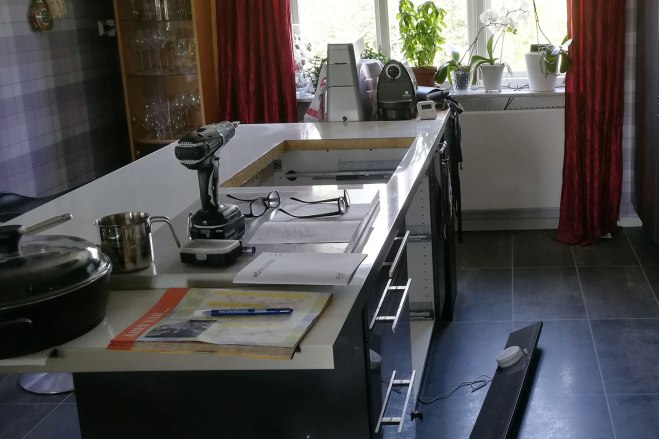 Köket under spisbyte