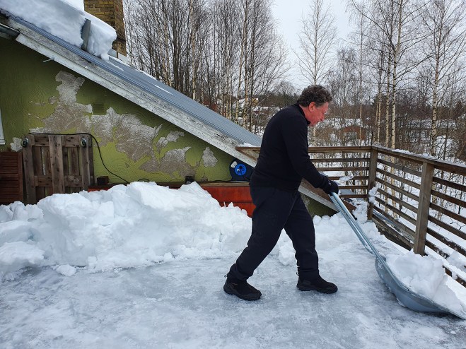 Sigge med snösläden